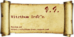 Vitzthum Irén névjegykártya